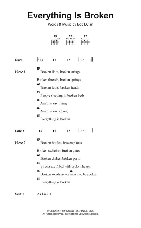 chords to broken|everything is broken chords.